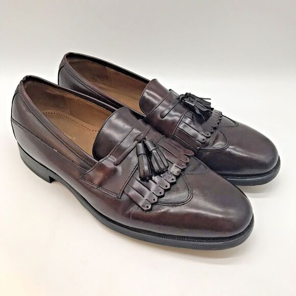Johnston & Murphy Kiltie Tassel Loafers Men's 11 M Brown Leather 41052 Wingtip - Picture 1 of 14
